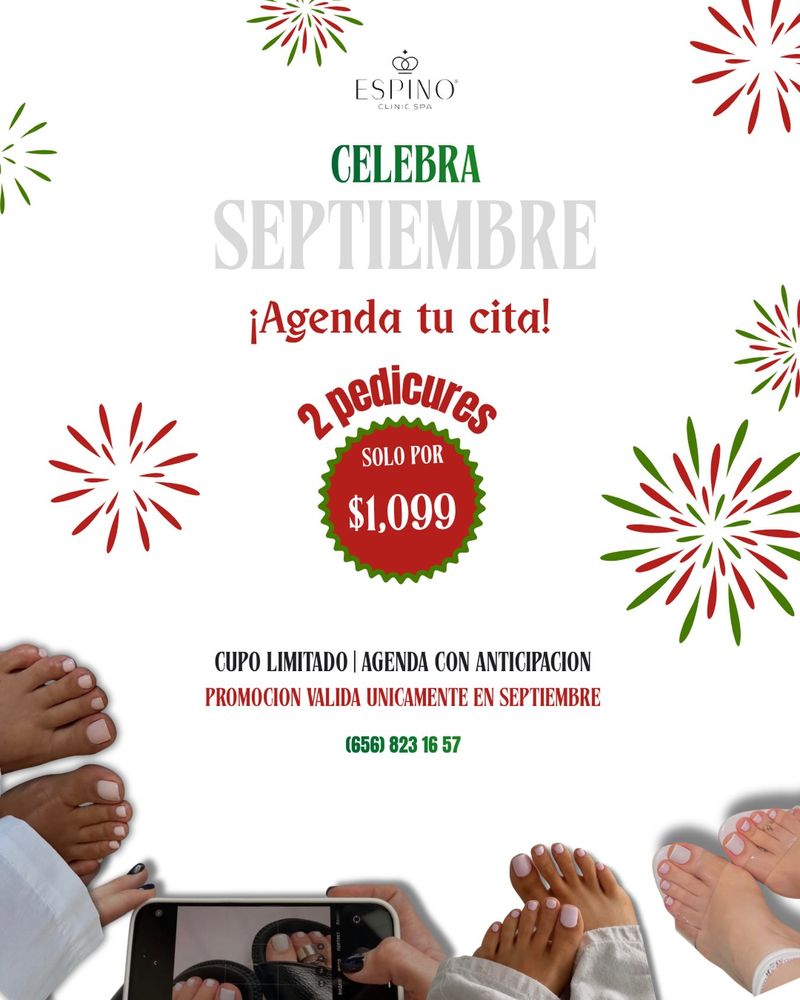 Póster Celebra septiembre: 2 pedicures por 1,099 pesos